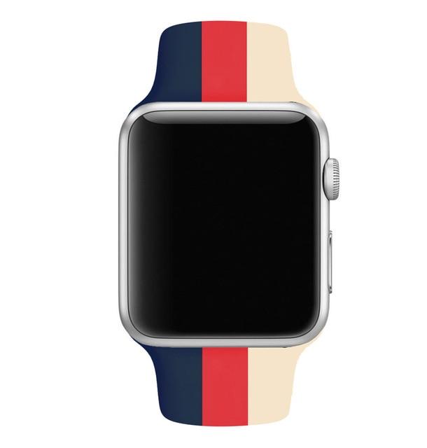 Watchbands Blue Red White / For 38 40mm AW Strap for apple watch band Apple Watch 5 4 3 iwath band 44mm 40mm 42mm 38mm Correa Silicone bracelet watchband belt|Watchbands