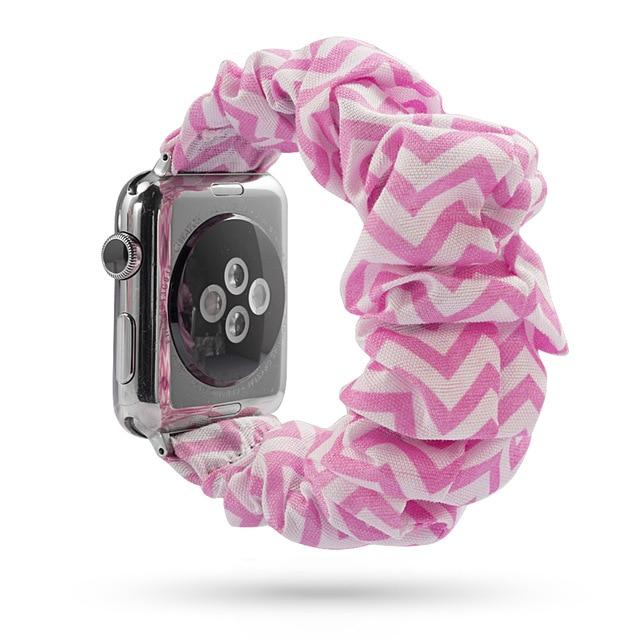 Watchbands 16 pink white / 38mm or 40mm Scrunchie Elastic Watch Straps for iwatch Bracelet 6 5 4 3 40 44mm Watchband for Apple Watch 6 5 4 3 2 38mm 42mm Band Christmas|Watchbands