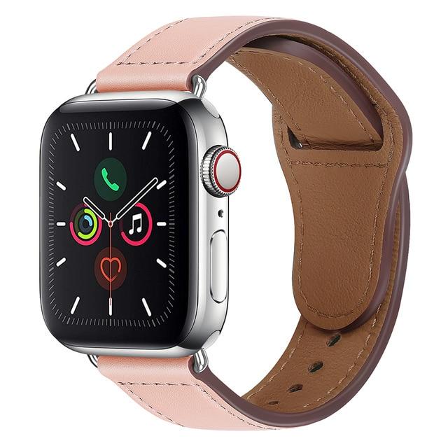 Watchbands S Rose / 38mm or 40mm Genuine Leather strap For Apple watch band 44 mm 40mm for iWatch 42mm 38mm bracelet for Apple watch series 5 4 3 2 38 40 42 44mm|Watchbands|
