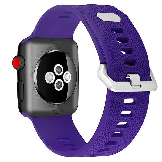 Watchbands Purple / 38mm or 40mm rubber Band strap for Apple Watch bands 4 5 40mm 44mm Soft Silicone Sport Breathable Strap for iWatch Series 5 4 3 2 1 38MM 42MM|Watchbands|
