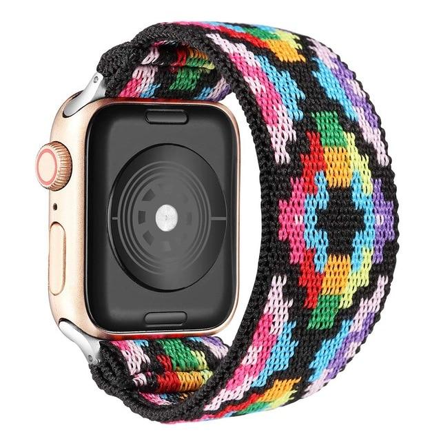 Watchbands Bohemia multicolor / 38mm or 40mm Scrunchie Strap for Apple watch band 40mm 38mm 44mm 42mm Bohemia Elastic belt solo loop bracelet iWatch series 3 4 5 se 6 band|Watchbands|