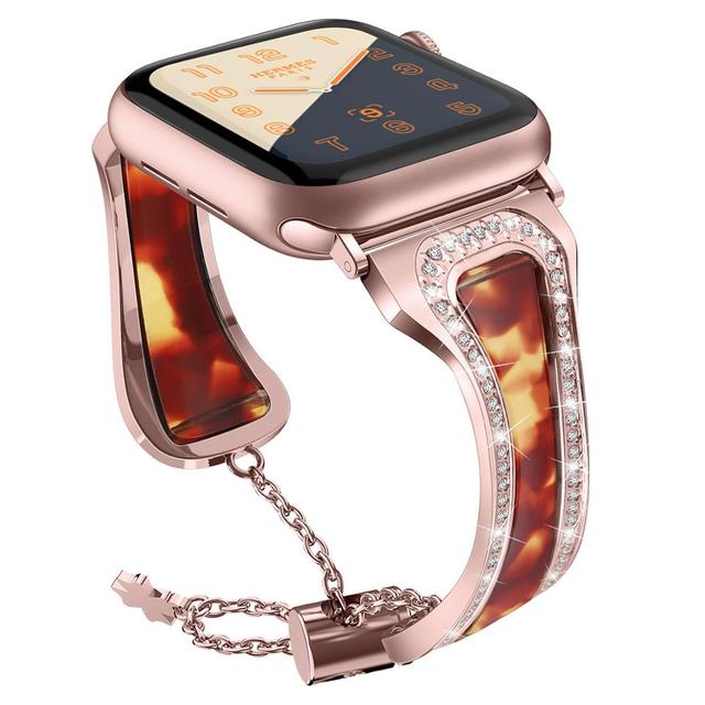 Stainless Steel Strap Apple Watch Band 40mm 44mm IWatch Band 38mm 42mm Diamond Resin Bracelet Apple Watch Series 6 5 4 3 2 1 SE