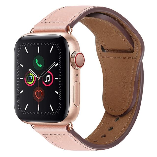 Watchbands R Rose / 38mm or 40mm Genuine Leather strap For Apple watch band 44 mm 40mm for iWatch 42mm 38mm bracelet for Apple watch series 5 4 3 2 38 40 42 44mm|Watchbands|