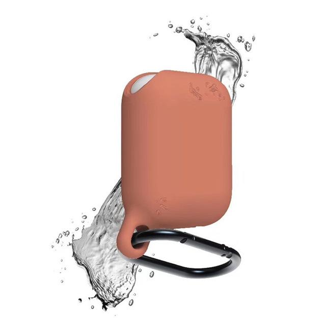 Earphone Accessories Orange Wireless Earphones Waterproof Soft Silicone Protective Case Cover Full Coverage Scratch Anti fall Protection for Airpod