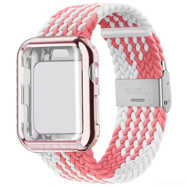 Case + Strap Series 6 5 4 Braided Solo Loop Elastic Sports Bracelet