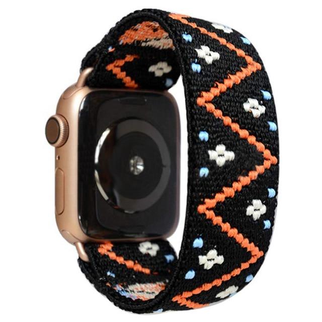 Watchbands Orange / Rose gold / 38mm / 40mm Black orange ethnic simple designer geometric Watch Band for Men and Women