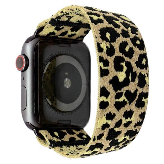 Watchbands Leopard / Black conn / 38mm / 40mm Light beige brown animal spot exotic leopard cheetah