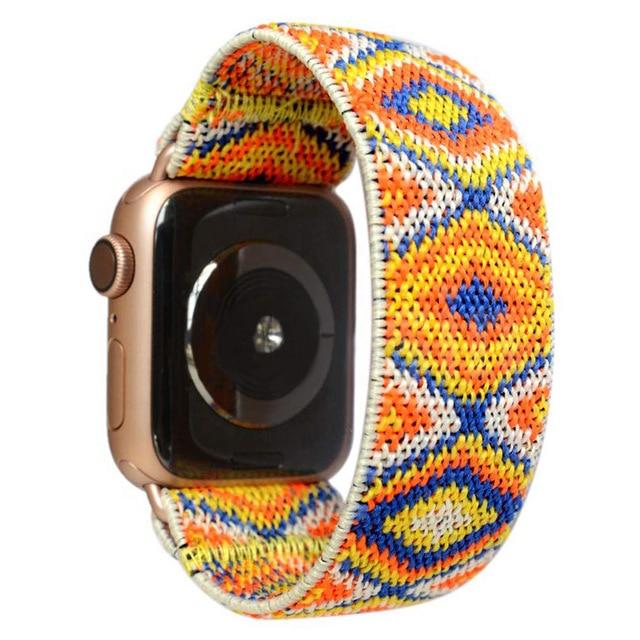 Watchbands Yellow / Rose gold / 38mm / 40mm African orange ethnic tribal exotic pattern apple watch band straps 38 40 42 44 mm series 5 4 3 2 1, simple watchbands design for him/her