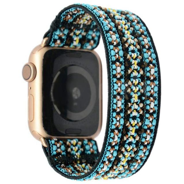 Watchbands Blue / Rose gold / 38mm / 40mm Shiny Glitter fashion Metallic bling glittering design Black grey stripes apple watch band straps 38 40 42 44 mm series 5 4 3 2 1