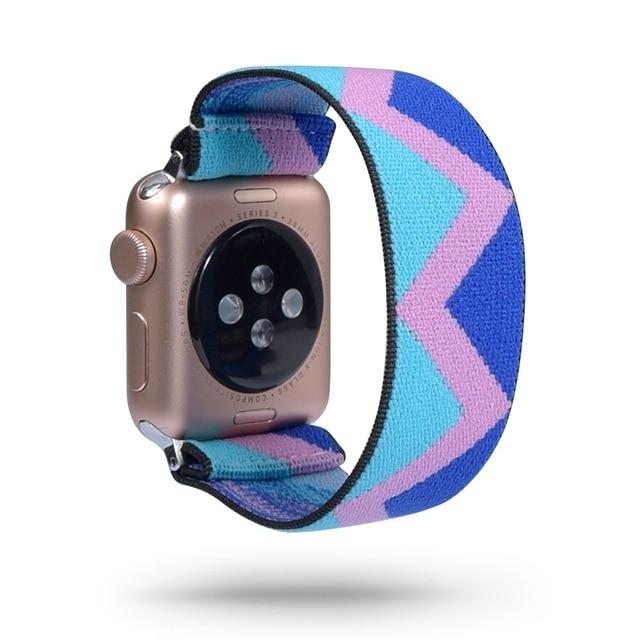 www.nuroco Neon Red Green Ethnic Pattern Apple Watch Band Series Watchbands Blue W Silver Small 38mm 40mm 41mm