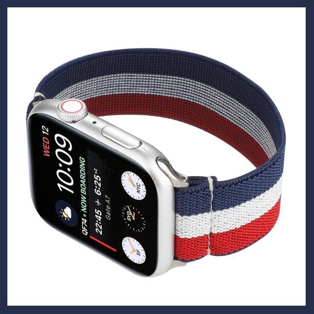 Watchbands Us patriot flag red white & blue American colors watch Band for Apple Men Women
