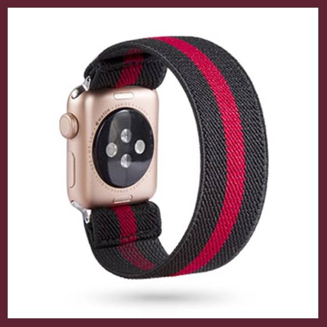Watchbands Black red stripes simple cool punk design watch Band for Apple Men Women unisex