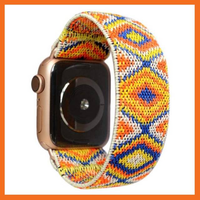 Watchbands Orange yellow aztec ethnic tribal pattern Watch Band for Apple Men Women