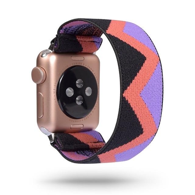 Watchbands Coral w silver conn / 38mm / 40mm Copy of Colorful rainbow geometric aztec designer pattern thin loop apple watch band straps 38 40 42 44 mm series 5 4 3 2 1
