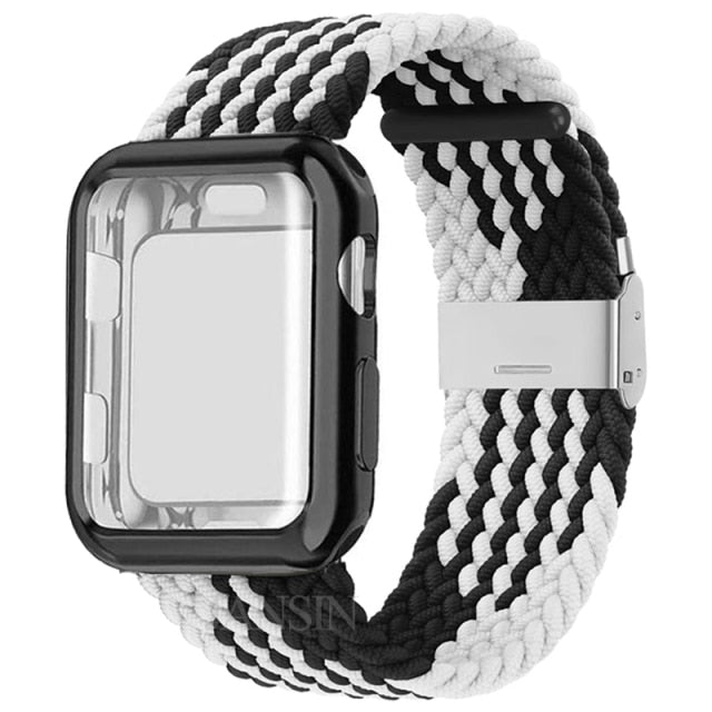 Case + Strap Series 6 5 4 Braided Solo Loop Elastic Sports Bracelet