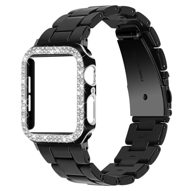 Bracelet+Diamond Case Series 6 5 Resin Strap w/Cover+Metal Clasp