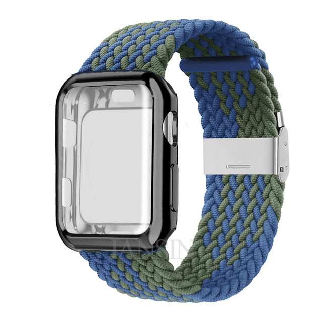 Case + Strap Series 6 5 4 Braided Solo Loop Elastic Sports Bracelet