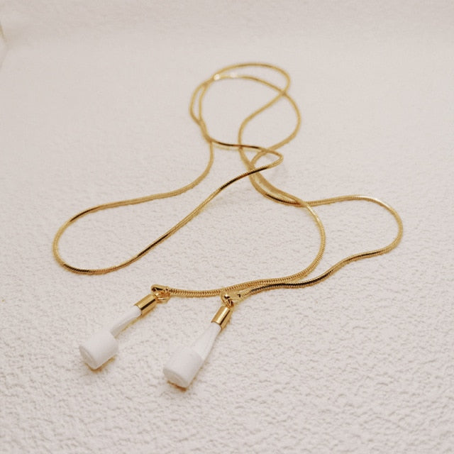Airpod Vertical Earrings/golden Flowers Anti-lost Airpod 