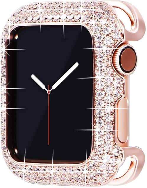 Watch Cases rose-gold / 38mm series 1 2 3 Luxury Bling Cases For Apple Watch Diamond Bumper Protective Case for Apple Watch Cover 38MM 42MM 40MM 44MM Series 6 SE 5 4 3 2|Watch Cases