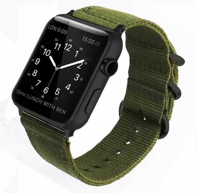 Watchbands Army Green / 38mm 40mm Nato strap For Apple watch band apple watch 5 3 4 band 44mm 40mm 42mm 38mm iwatch band correa woven nylon Bracelet Watchband|Watchbands