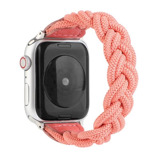 Watchbands rose pink / For 38mm and 40mm Woven Strap for Apple Watch Band 44mm 40mm iWatch bands 38mm 42mm Belt Nylon Sport Loop bracelet watchband for series 6 5 4 3 SE|Watchbands|