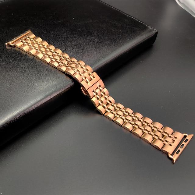 Watchbands Pure Rose Gold / 38mm or 40mm Copy of High Quality Metal steel Apple Watch band Strap, 38mm 40mm 42mm 44mm