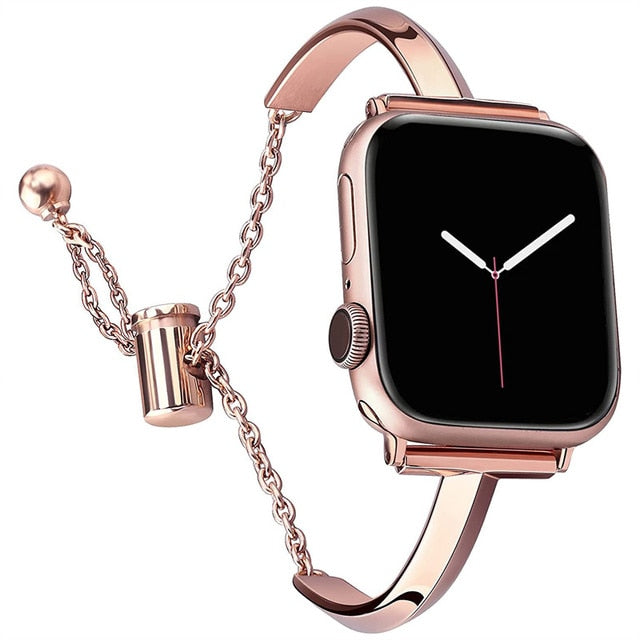 Luxury Apple Watch Mens Band, Premium Steel Fit Ultra 8 7 6 41 45 49mm Rose Gold / 38mm, 40mm, 41mm