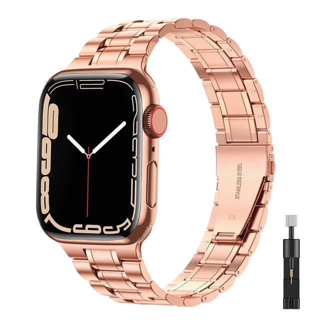 30％ Off | Stainless Steel for Apple Watch Strap 45mm 44mm 41mm 40mm 42mm 38mm 3 4 5 6 SE 44 mm Metal bracelet iWatch Series 7 45 mm band