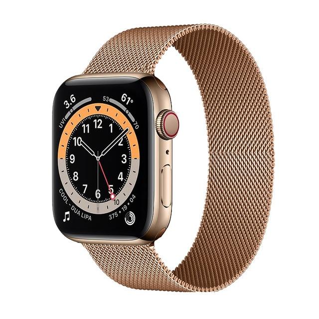 Watchbands rose gold / 38mm or 40mm Milanese Loop Strap For Apple watch band 44mm 40mm 42mm 38mm Stainless steel Metal bracelet correa iWatch series 3 4 5 SE 6|Watchbands|