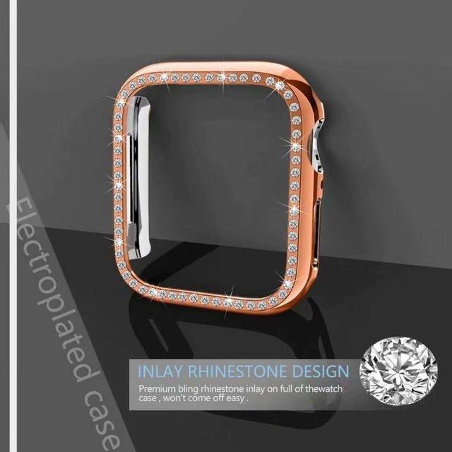 Watch Cases rose gold / 38mm Bling Case Cover for Apple Watch 6 SE 5 4 3 44mm 40mm For Iwatch 42mm 38mm Diamond Screen Protective Cover Bumper Case|Watch Cases|