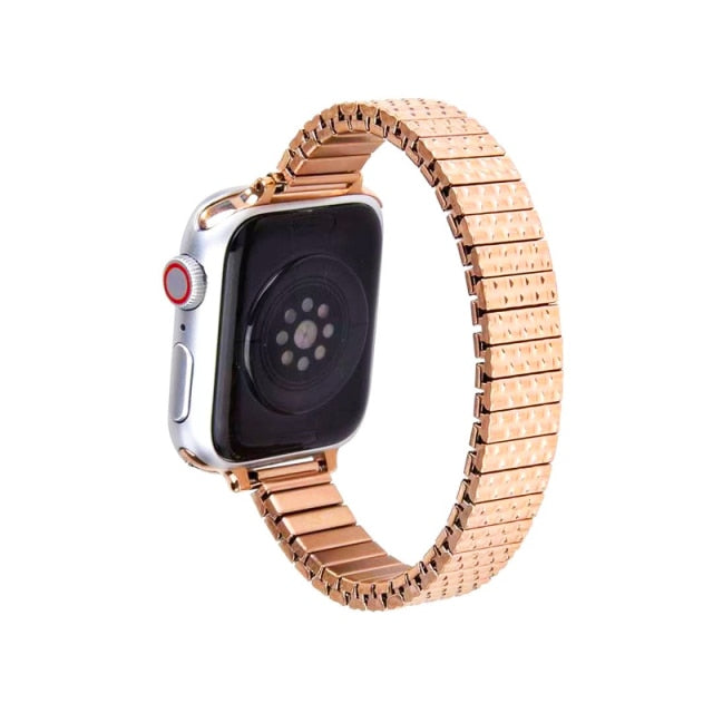 Slim Strap For Apple Watch Band Series 7 6 5 4 Elasticity Bracelet Premium Steel Bracelet iWatch 38mm 40mm 41mm 42mm 44mm 45mm |Watchband|