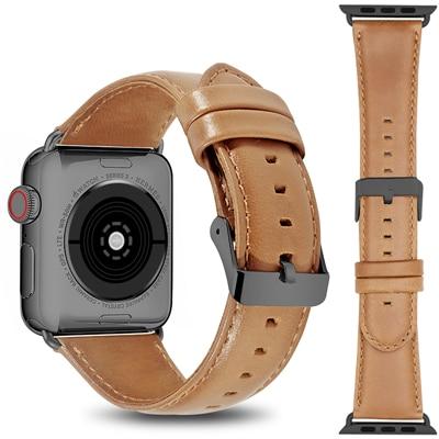 Watchbands Black buckle [193] / 38mm Genuine Leather strap For Apple watch band 44mm 40mm correct iwatch 42mm 38mm bracelet watchband for apple Watch series 5 4 3|Watchbands|