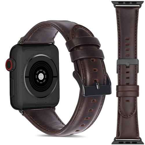 Watchbands Black buckle [173] / 38mm Genuine Leather strap For Apple watch band 44mm 40mm correct iwatch 42mm 38mm bracelet watchband for apple Watch series 5 4 3|Watchbands|