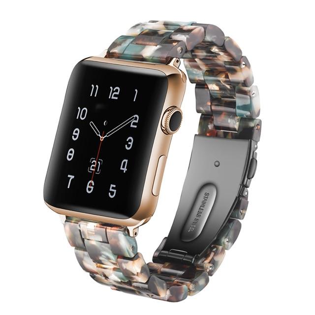 Watchbands Brown / 38mm / 40mm Copy of Quality Resin Strap Imitation Ceramic Accessories watchband bracelet for apple watch series 6 5 4 Men Women Unisex iWatch 38mm/40mm 42mm/44mm