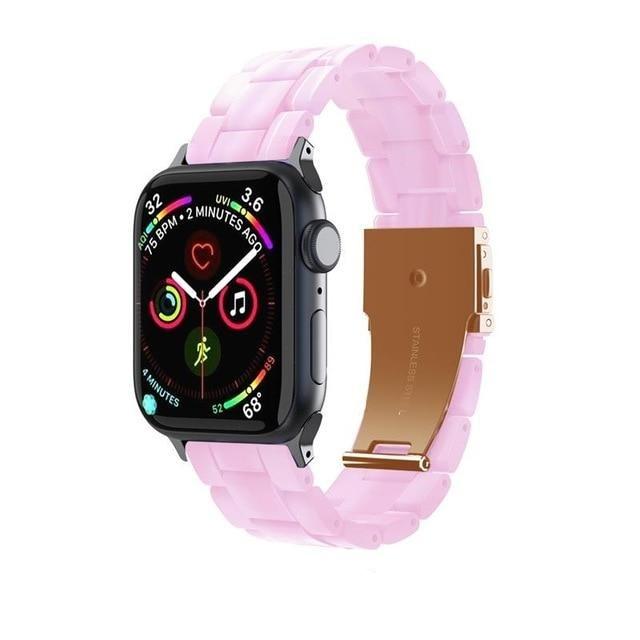Watchbands Pure Baby Pink / 38mm / 40mm Copy of Quality Resin Strap Imitation Ceramic Accessories watchband bracelet for apple watch series 6 5 4 Men Women Unisex iWatch 38mm/40mm 42mm/44mm