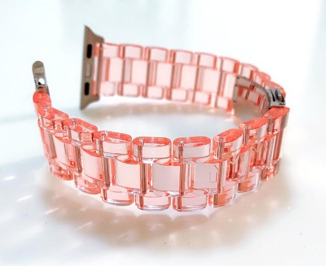 Watchbands light pink / 38 or 40mm loop Transparent Sports Band for Apple Watch 5 4 3 2 1 38 42mm Strap Bracelet for iWatch 38/40/42/44mm Watchband Accessories|Watchbands|