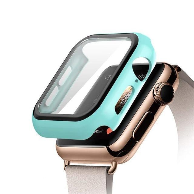 Watchbands light blue / 38mm serise 1 2 3 Tempered Glass+case For Apple Watch 5 band 44mm 40mm Screen Protector case+cover bumper applewatch 5 4 3 2 iWatch band 42mm 38mm|Watchbands|