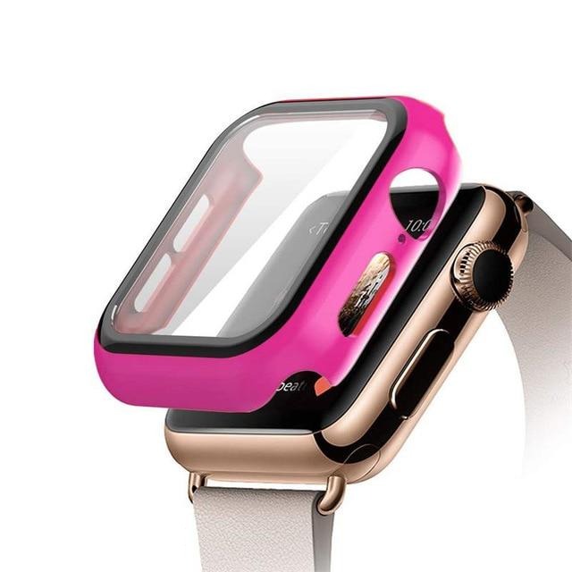 Watchbands Rose red / 38mm serise 1 2 3 Tempered Glass+case For Apple Watch 5 band 44mm 40mm Screen Protector case+cover bumper applewatch 5 4 3 2 iWatch band 42mm 38mm|Watchbands|