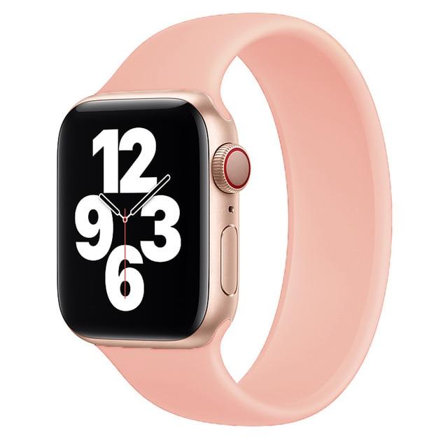 Watchbands pink sand / 38mm or 40mm / S     130-150mm Solo Loop Strap for Apple Watch 5 Band 44mm 40mm iWatch bands 38mm 42mm Belt Silicone bracelet watchband for series 6 5 4 3 2 SE|Watchbands|