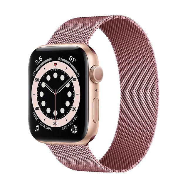 Watchbands Pink gold / 38mm or 40mm Milanese Loop Strap For Apple Watch Band Series 6 5 4 Premium Steel Metal Bracelet Correa iWatch 38mm 40mm 42mm 44mm Wristband |Watchbands|