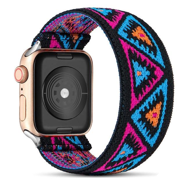 Watchbands Pink blue / 38mm or 40mm Scrunchie Strap for Apple watch band 40mm 38mm 44mm 42mm Bohemia Elastic belt solo loop bracelet iWatch series 3 4 5 se 6 band|Watchbands|