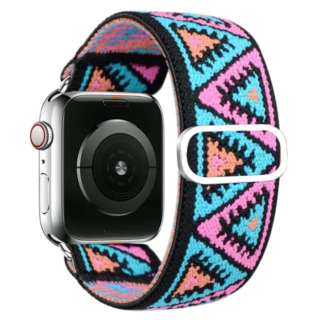 Watchbands pink blue / 38mm or 40mm Scrunchie Strap for Apple watch band 40mm 38mm 44mm 42mm Bohemia Elastic belt solo loop bracelet iWatch series 3 4 5 se 6 band|Watchbands