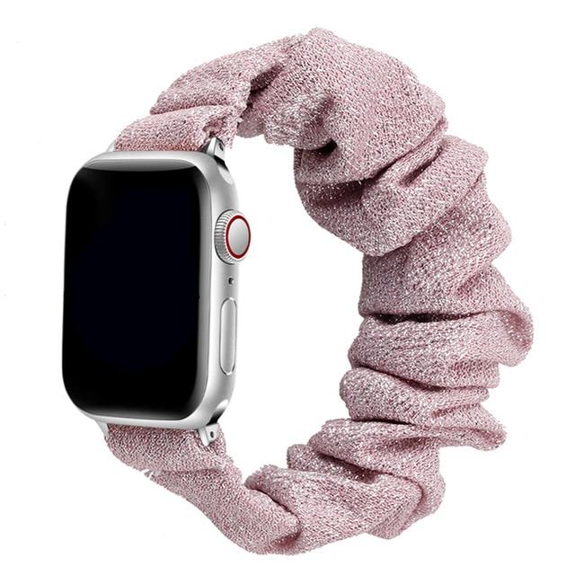 Home pink red gold / 38mm or 40mm / S   (119mm-160mm) Scrunchie Strap For Apple watch band 40mm 44mm 42mm 38mm 42 mm Elastic Nylon bracelet Solo Loop iWatch series 6 5 4 3 se band| |