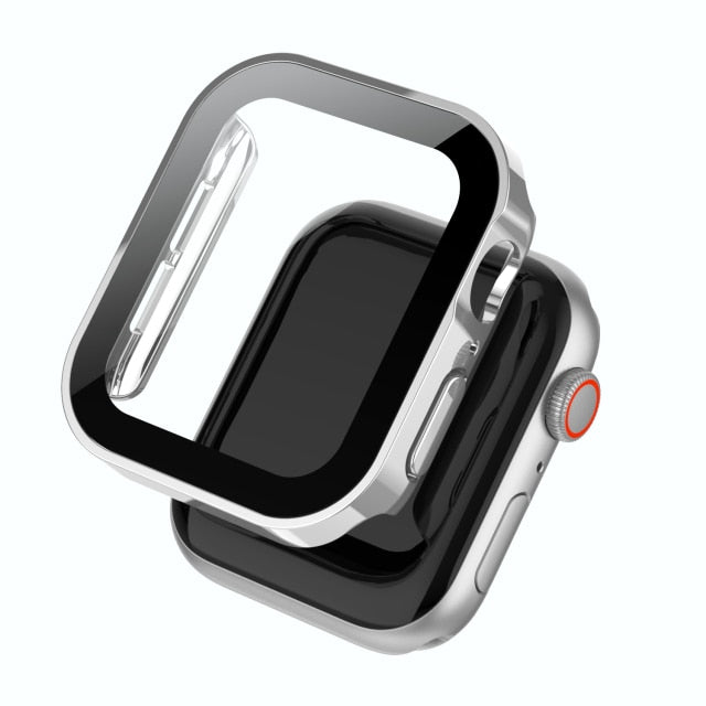 Waterproof Screen protector Bumper Frame matte hard Case for Apple watch 6/SE/5/4 cover Tempered glass film for iwatch 6 5 40 44| |