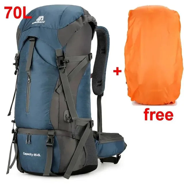 Waterproof Nylon Bag Camping Travel Backpack With Rain Cover Outdoor Hiking Mountaineering Men Shoulder Tactical Military Bags