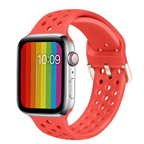 Watchbands Roes red / For 38mm or 40mm Sport Silicone Band for Apple Watch Strap correa apple watch 42mm 38 mm iwatch band 44mm 40mm fashion bracelet watchband 5 4 3 2|Watchbands|