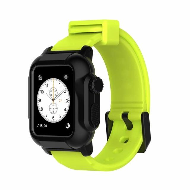 Watchbands Yellow Black case / 44mm  series 5 4 Waterproof strap for apple Watch 5 band 44mm 40m iWatch band 42mm Full Protector case+Luminous bracelet for apple watch 3 4 38mm|Watchbands|