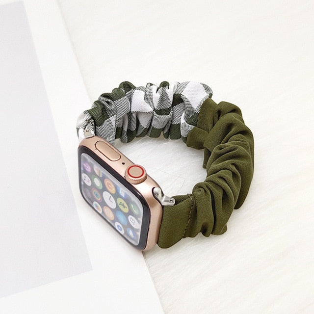 Scrunchie Elastic Band for Apple Watch Series 7 6 5 4 Colored Combo Strap iWatch 38mm 40mm 41mm 42mm 44mm 45mm Correa Bracelet Wristband |Watchbands|