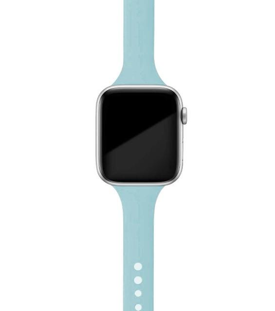 Watchbands turquoise 27 / 38mm or 40mm Slim strap for Apple watch band 38mm 44mm soft Sport Silicone wrsit women belt bracelet iWatch series 6 3 4 5 SE 40mm 42mm|Watchbands