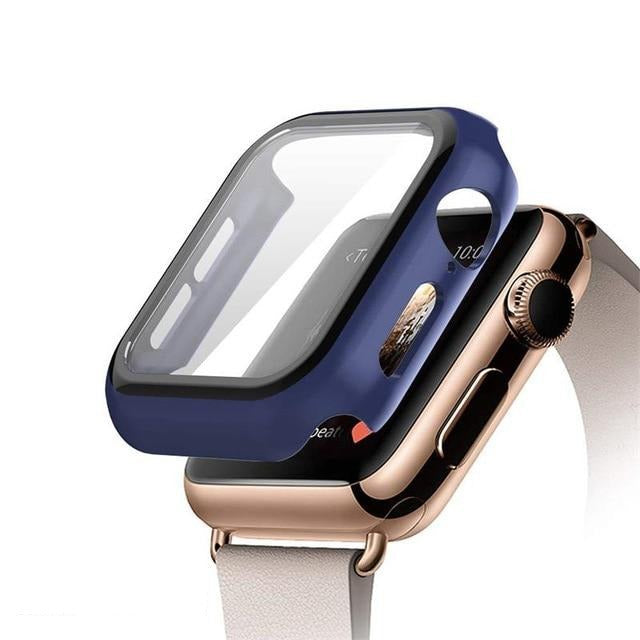 Watchbands Midnight blue / 38mm serise 1 2 3 Tempered Glass+case For Apple Watch 5 band 44mm 40mm Screen Protector case+cover bumper applewatch 5 4 3 2 iWatch band 42mm 38mm|Watchbands|